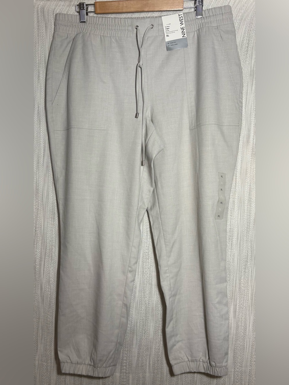 Nine West Light Grey Drawstring Jogger Pants